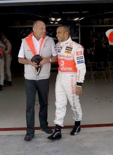 Ron Dennis with Lewis Hamilton at the Turkish Grand Prix. Credit: Vodafone McLaren Mercedes