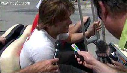 A cheerful Wheldon gives interviews later