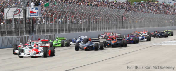 The IndyCar field at the Milwaukee Mile