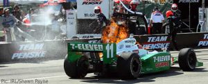 Race crew react as flames engulf Tony Kanaan