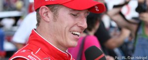 Ryan Briscoe, pictured here last year after winning at Mid-Ohio, is on pole
