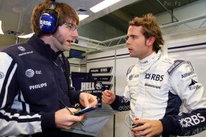 Williams engineer Jeff Calam and F2 champion Andy Soucek at rookie testing in Jerez