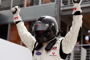 Stoneman celebrating his first F2 victory (Credit: Sutton/F2)