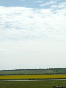 Tiny in the distance, Ricardo Teixeira conducts a straight-line test