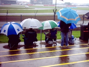 Silverstone: the sun never shines in Northants...