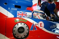 Robbie Kerr in the biofuelled GBR car at Taupo