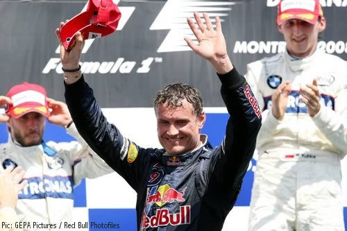 David Coulthard on the podium in Canada