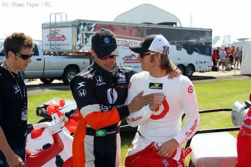 Marco Andretti, Jaime Camara and Dan Wheldon at the Rexall Edmonton Indy