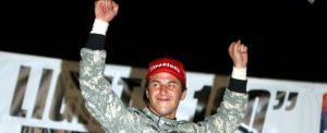 Dillon Battistini celebrates victory in Kentucky