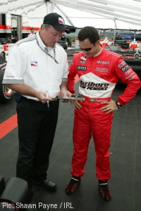 Brian Barnhart and Helio Castroneves in happier times