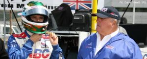 Manning and Foyt discuss strategy during a practice session