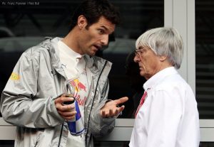 Mark Webber bends Bernie's ear
