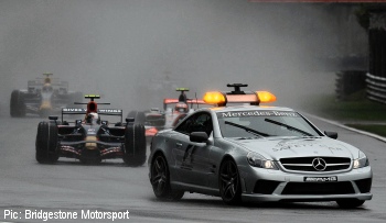 The race started behind the safety car
