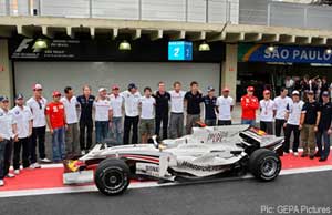 Almost all the race and test drivers turned out to back DC's charity statement Almost all the race and test drivers turned out to back DC's charity statement