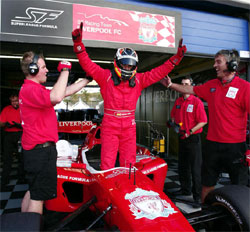 Adrian Valles celebrates winning pole position Adrian Valles celebrates winning pole position