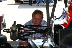 Team owner Dale Coyne in the garage