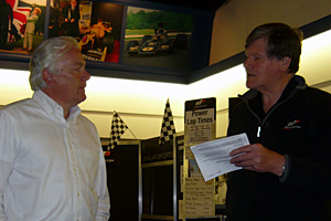 Competition director Robin Webb (left) is interviewed