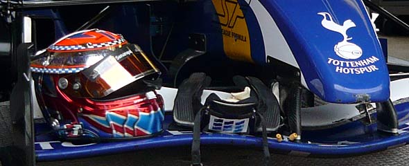 Tottenham driver Craig Dolby's helmet and car