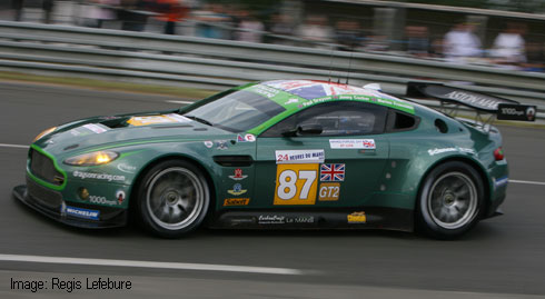 The Drayson Racing Aston Martin DBRS9 in action The Drayson Racing Aston Martin DBRS9 in action