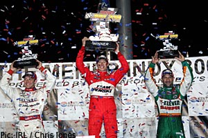 Carpenter, Briscoe and Kanaan on the podium