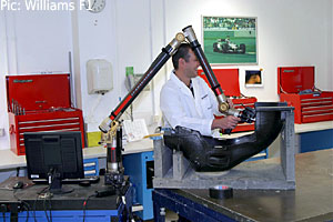 A carbon fibre seat under construction. Pic: Williams F1. A carbon fibre seat under construction. Pic: Williams F1.