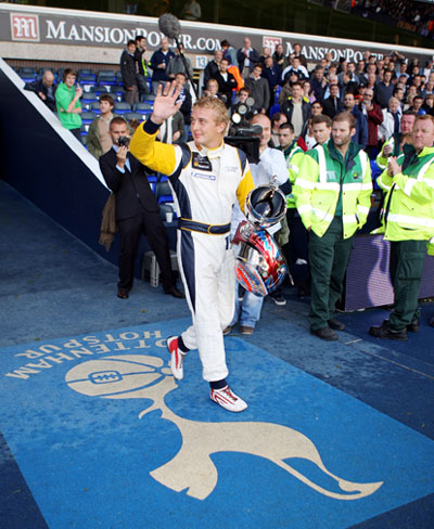 Craig Dolby leaves the tunnel at White Hart Lane