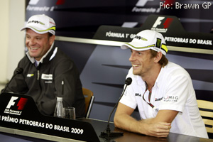 Button and Barrichello meet the press in Brazil
