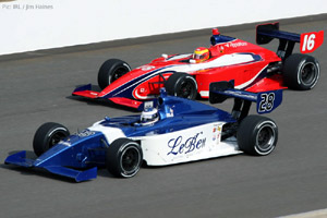 Daniel Herrington and Pippa Mann practice at Indianapolis