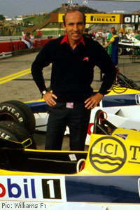 Sir Frank Williams with the FW-10s at the Osterreichring in 1985