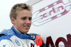 Max Chilton representing Carlin in Formula Three.