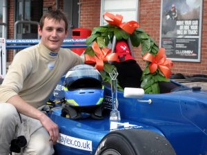 Kieren Clark with his Formula Renault BARC trophy