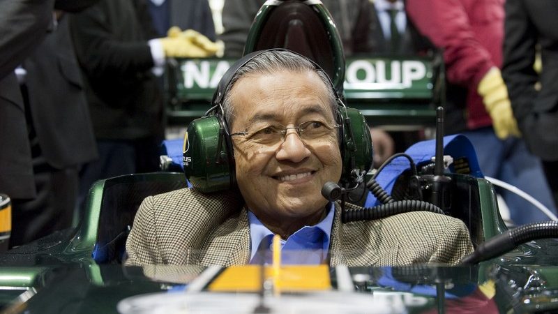 Tun Dr Mahathir in the Lotus Racing T127