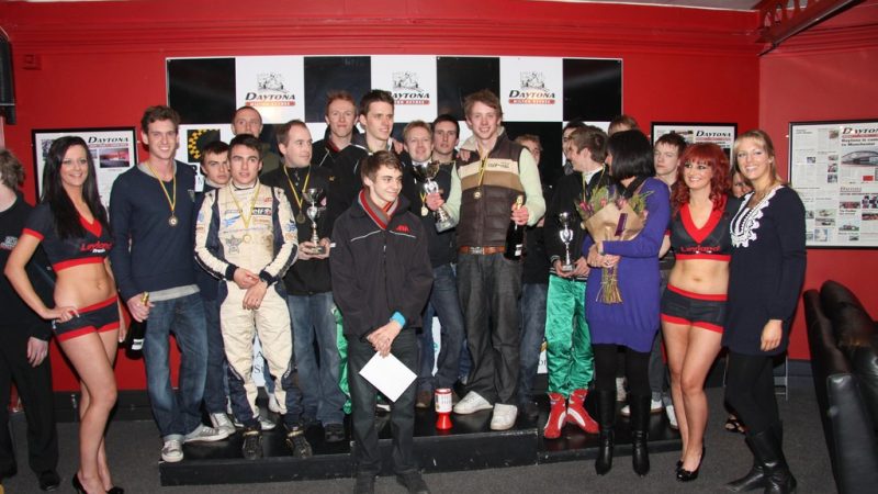 Organisers and winners on a very crowded podium