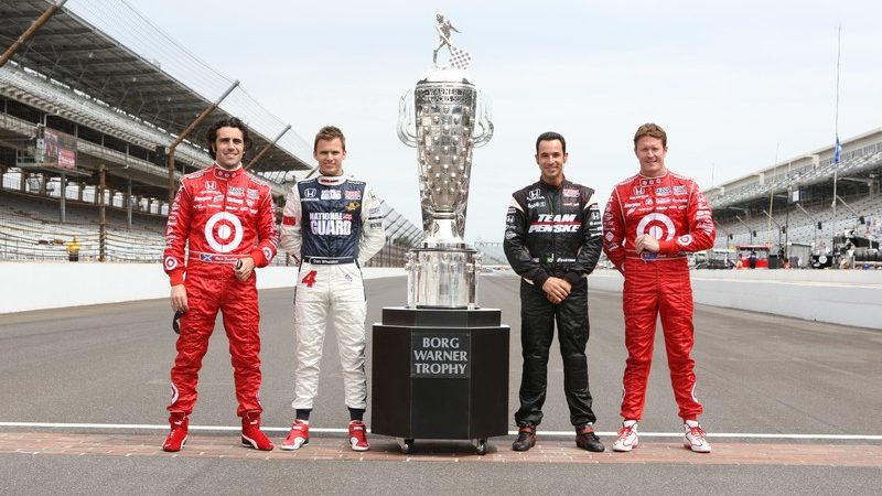 Been there, done that: past winners Franchitti, Wheldon, Castroneves and Dixon