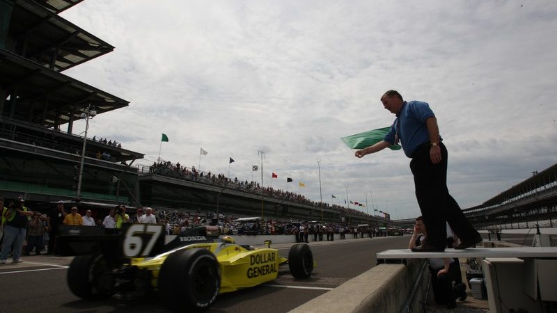 Owner-driver Sarah Fisher gets under way