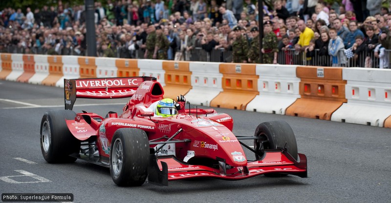 A wave for the crowd from Reds' driver James Walker