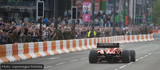 James Walker puts the Liverpool car through its paces for home fans James Walker puts the Liverpool car through its paces for home fans