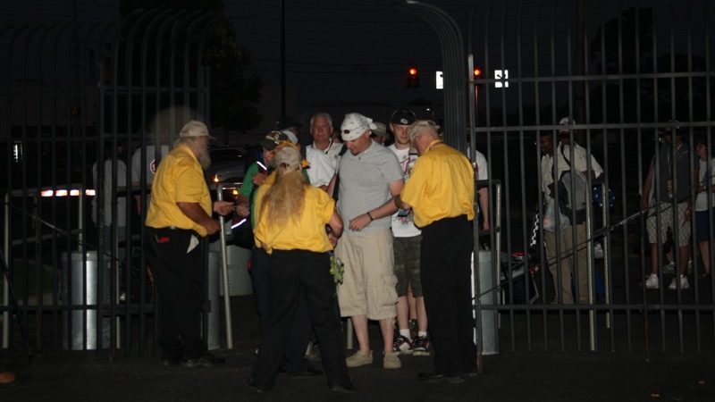 Early arrivals as the gate opens