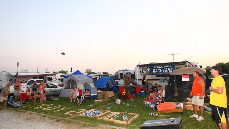 Fans at the campsite