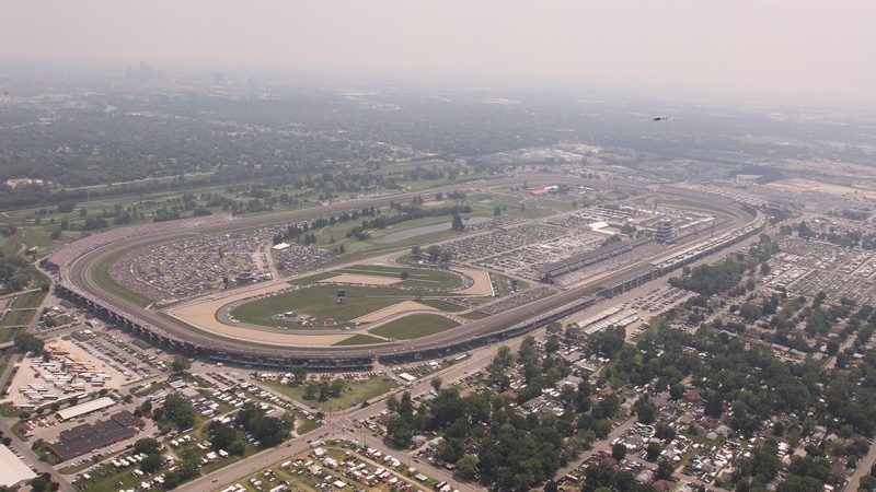 The 2.5 mile Indianapolis Motor Speedway from the air