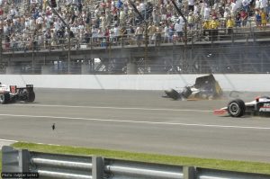Conway's shattered car was reduced to little more than the cockpit