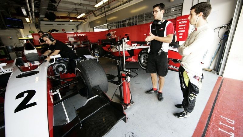 In the ART garages during GP2 testing