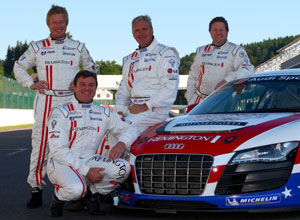 Blundell with United Autosport team-mates at the 24 Hours of Spa Blundell with United Autosport team-mates at the 24 Hours of Spa