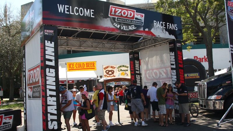 The IndyCar fan village - beer, lemonade and pretzels