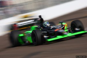 Mike Conway on track: his colours are the reverse of Danica's