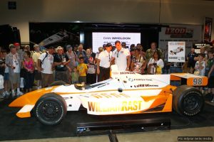 Dan Wheldon and Bryan Herta unveil the car Wheldon will use for the Indy500