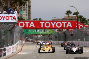 Will Power and Ryan Hunter-Reay lead Mike Conway at the start
