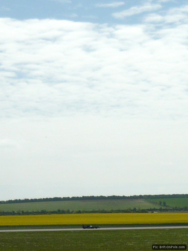 Tiny in the distance, Ricardo Teixeira conducts a straight-line test