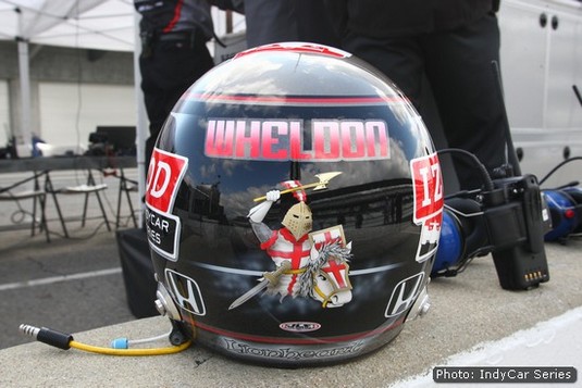 Richard the Lionheart was a constant fixture on Wheldon's ever-changing helmets