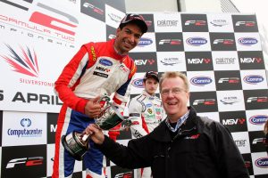 Luciano Bacheta on the Silverstone podium